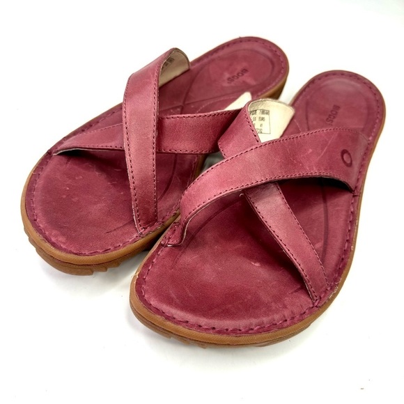 Bogs Todos Slides sandals Garnet wine red leather sandals 10 - Picture 10 of 10
